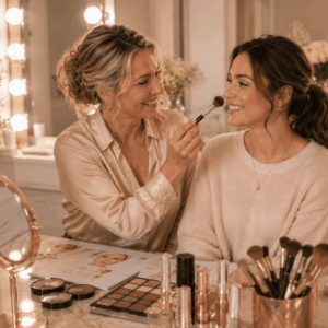 moeder dochter makeup workshop.