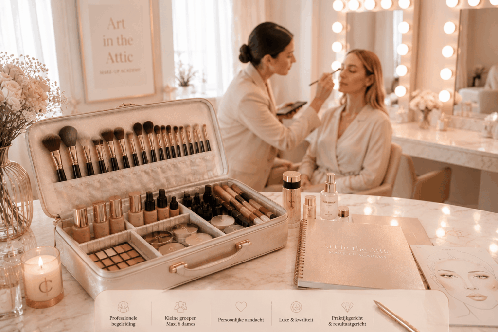 makeup artist in opleiding.
