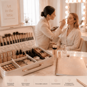 makeup artist in opleiding.
