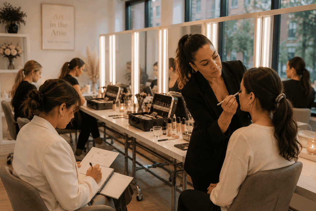 makeup artist at work