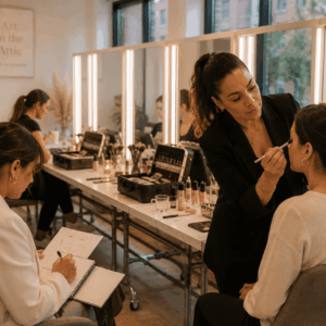 makeup artist at work