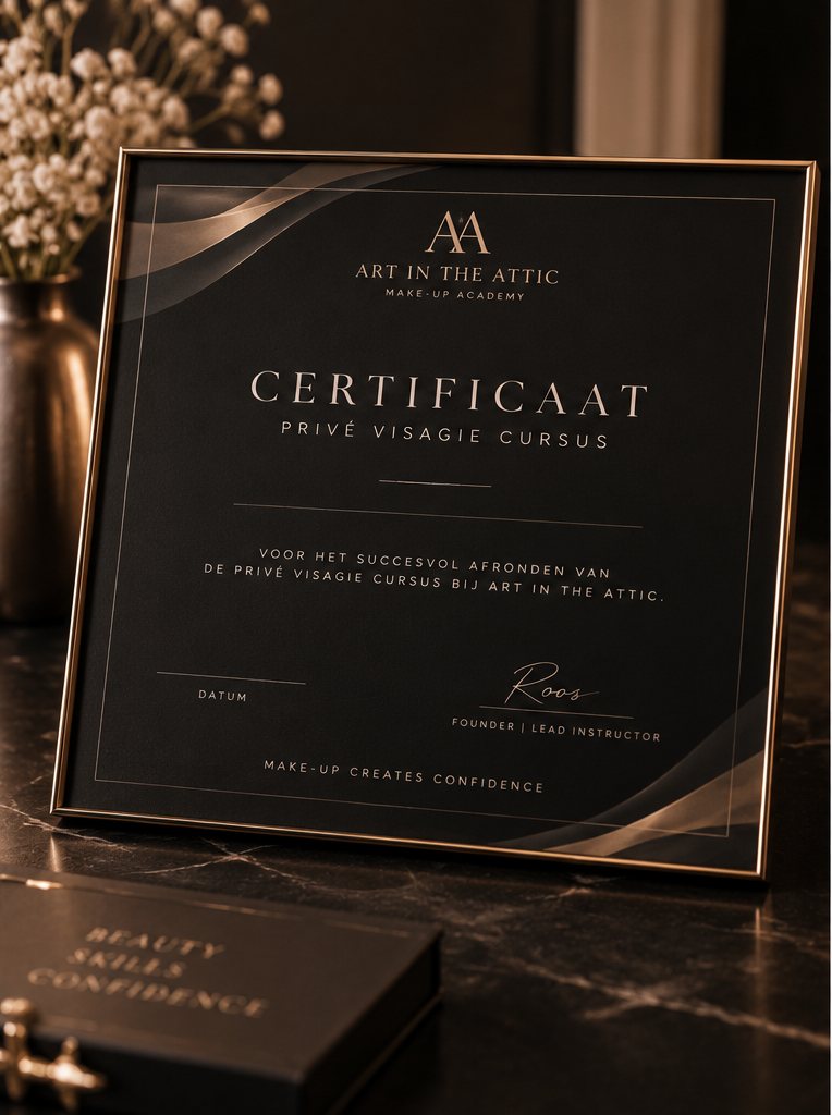 Certificaat van Art in the Attic Make-up Academy